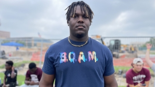 Standout DL Brandon Brown made first trip to Aggieland this week